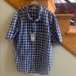 California Blue/White Plaid Men's Shirt Size XXL New With Tag